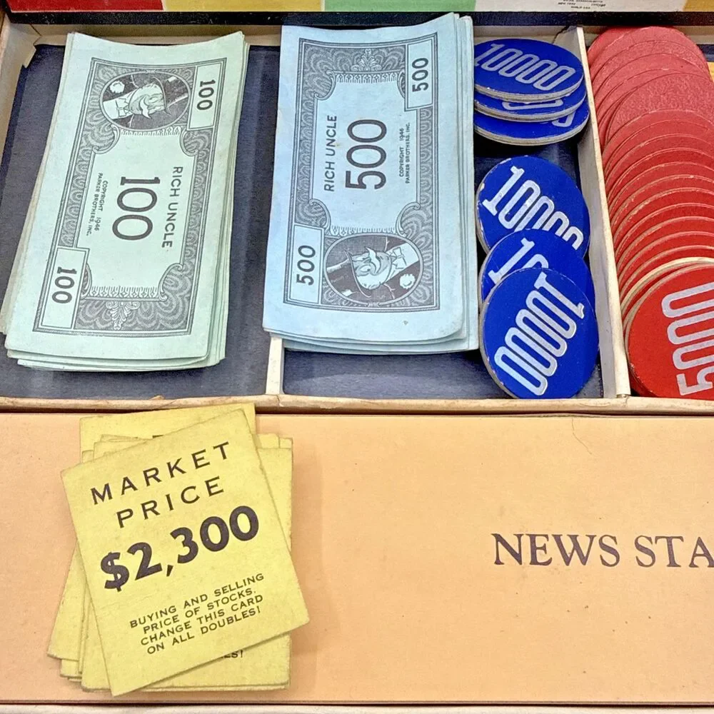 Vintage Parker Brothers Rich Uncle - The Stock Market Game 1955 USA - Complete